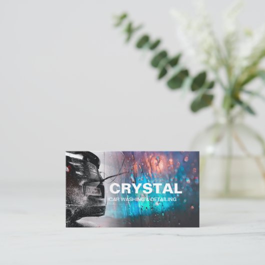 Professionele Auto Wassen en Auto Detailing Visitekaartje (Staand voorkant)