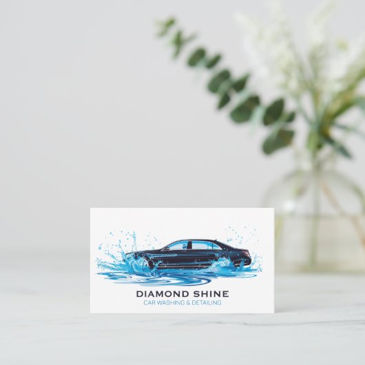 Professionele Automobiel Auto Wassen Auto Detail Visitekaartje (Staand voorkant)