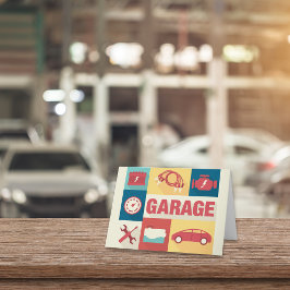 Professionele Autoreparateur Iconisch Ontwerp Kaart