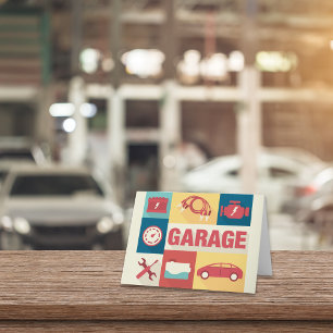 Professionele Autoreparateur Iconisch Ontwerp Kaart