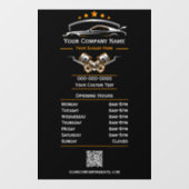 Professionele Autoreparatie, Kantooruren Raamsticker (Vel)