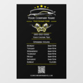 Professionele Autoreparatie, Kantooruren Raamsticker (Vel)