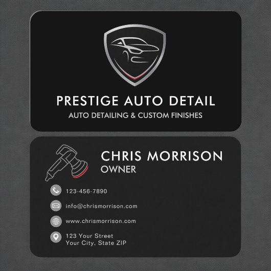 Professionele Autowas Autodetailing Service Visitekaartje