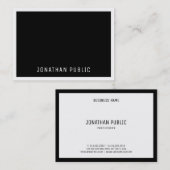 Professionele B&W Elegant Zwart Wit Minimalist Visitekaartje (Voorkant / Achterkant)