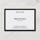 Professionele B&W Elegant Zwart Wit Minimalist Visitekaartje (Achterkant)