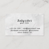 Professionele babysitter diensten: Betrouwbare zor Visitekaartje (Achterkant)