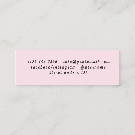 Professionele babysitter diensten Betrouwbare zorg Mini Visitekaartje (Achterkant)