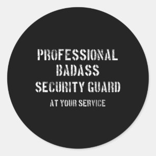 Professionele Badass Security Guard tot uw dienst Ronde Sticker