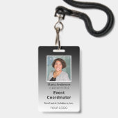 Professionele badge met verloop zwarte ID-badge vo (Voorzijde met lanyard)
