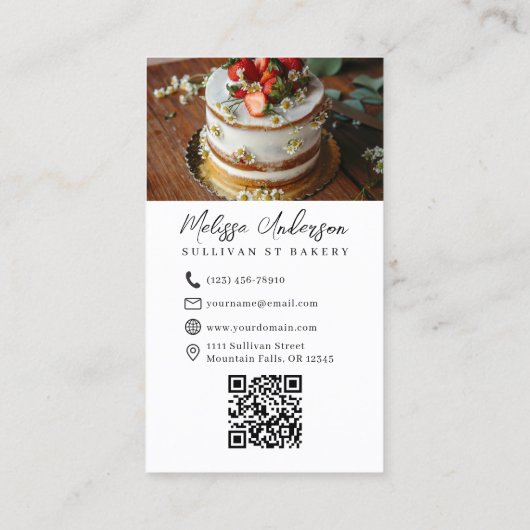 Professionele Bakkerij Foto QR Code Visitekaartje (Achterkant)