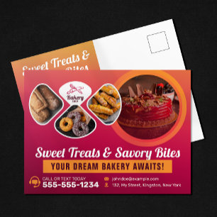 Professionele bakkerij winkel Sweet Treats banketb Briefkaart