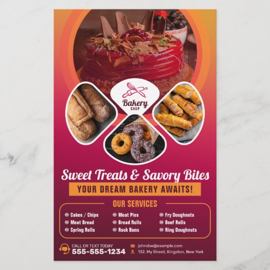 Professionele bakkerij winkel Sweet Treats banketb Flyer (Voorkant)