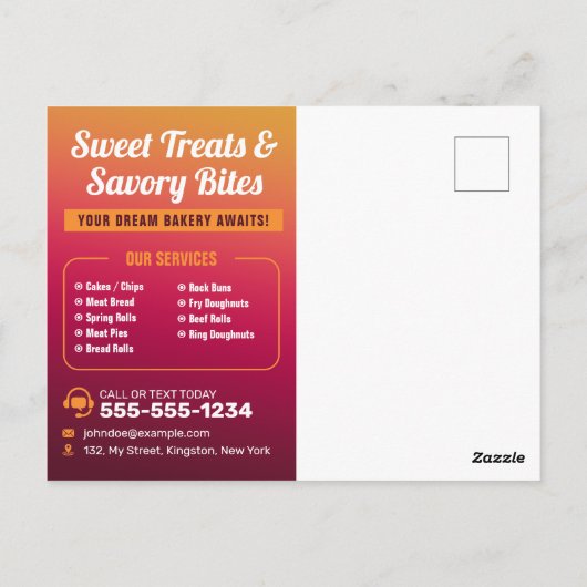 Professionele bakkerij winkel zoete traktaties ban briefkaart (Achterkant)