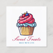 Professionele banketbakker Sweet Treats Cupcake Vierkante Visitekaartje (Voorkant)