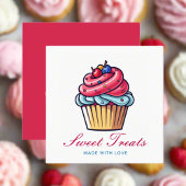 Professionele banketbakker Sweet Treats Cupcake Vierkante Visitekaartje