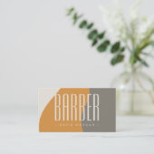 Professionele Barber Earth Tones Rustiek Visitekaartje (Staand voorkant)