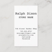Professionele Barber Shop Illustratie Visitekaartje (Achterkant)