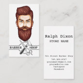 Professionele Barber Shop Illustratie Visitekaartje (Voorkant / Achterkant)