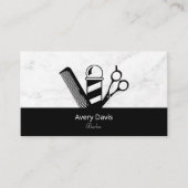 Professionele Barber Shop Scissor Barber Pole Comb Visitekaartje (Voorkant)