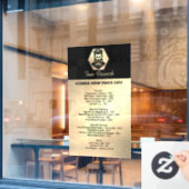 Professionele Barber Shop zwart & goud Prijslijst Raamsticker (Cafe Raam)