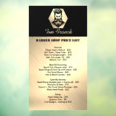 Professionele Barber Shop zwart & goud Prijslijst Raamsticker (Vel 3)