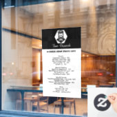 Professionele Barber Shop zwart&wit Prijslijst Raamsticker (Cafe Raam)