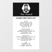 Professionele Barber Shop zwart&wit Prijslijst Raamsticker (Vel)