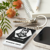 Professionele Barber Shop zwart&wit Sleutelhanger (Voorkant Rechts)