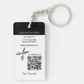 Professionele Barber Shop zwart&wit Sleutelhanger (achterkant)