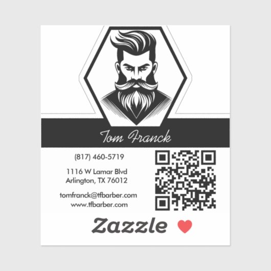 Professionele Barber Shop zwart&wit Sticker (Vel)