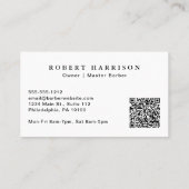 Professionele Barbershop Barber QR Code Visitekaartje (Achterkant)