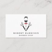 Professionele Barbershop Barber QR Code Visitekaartje (Voorkant)