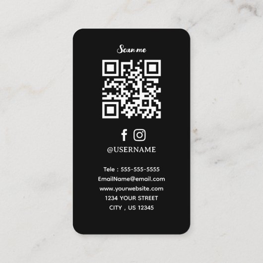 Professionele Barbershop Neon Barber's Schaar Visitekaartje (Achterkant)