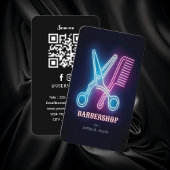 Professionele Barbershop Neon Barber's Schaar Visitekaartje