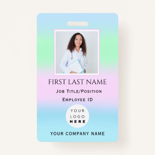 Professionele Barcode Foto ID Gezondheid Verpleegk Badge (Voorkant)