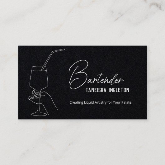 Professionele Bartender Custom QR Premium Visitekaartje (Voorkant)