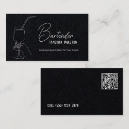 Professionele Bartender Custom QR Premium Visitekaartje