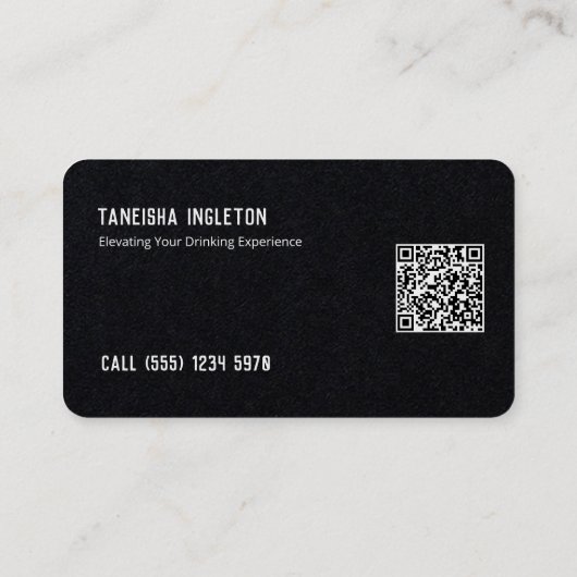 Professionele Bartender Custom QR Visitekaartje (Achterkant)