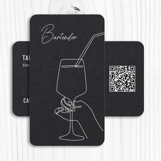 Professionele Bartender Custom QR Visitekaartje