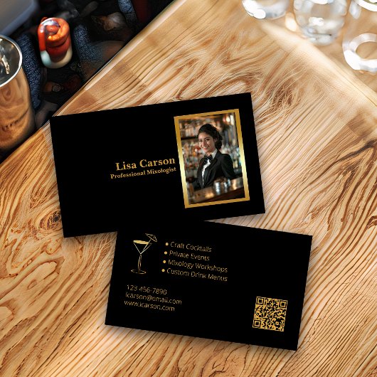 Professionele Bartender elegant ontworpen Visitekaartje