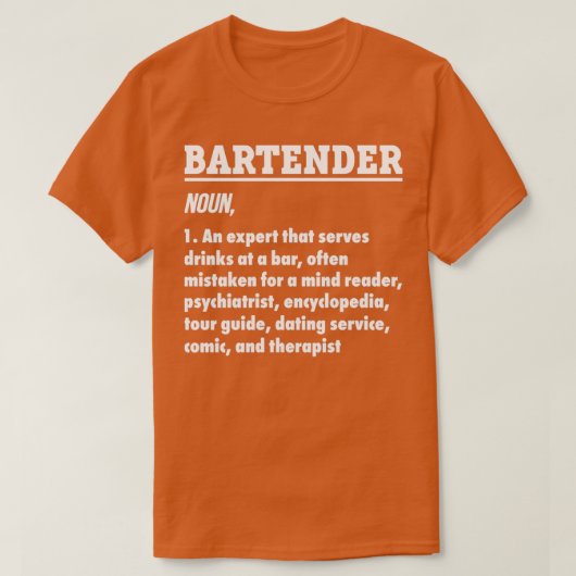 Professionele Bartender Gift Bartender Shirt Barte (Design voorkant)