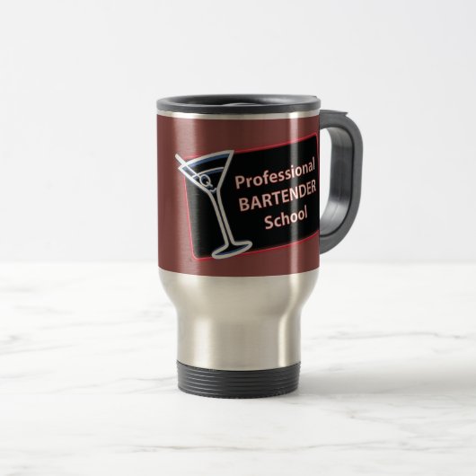 Professionele Bartender School Reizen Mok (Voorkant rechts)