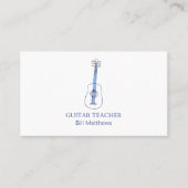 Professionele basis moderne gitaarleraar visitekaartje (Voorkant)