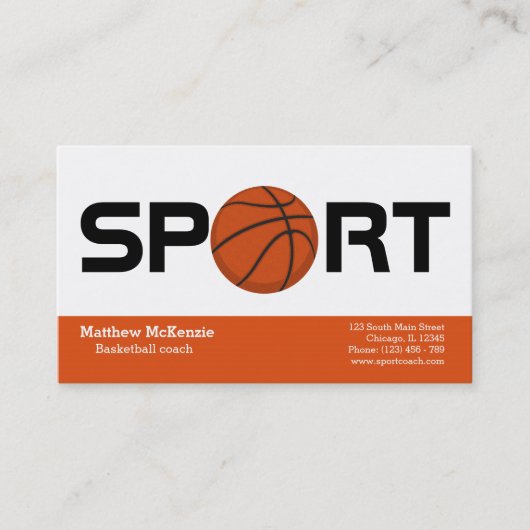 Professionele basketbal coach speler visitekaartje (Voorkant)