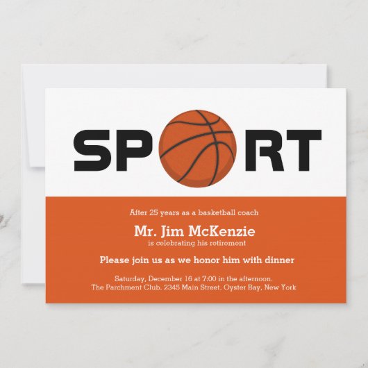 Professionele Basketbal pensioen coach speler Kaart (Voorkant)