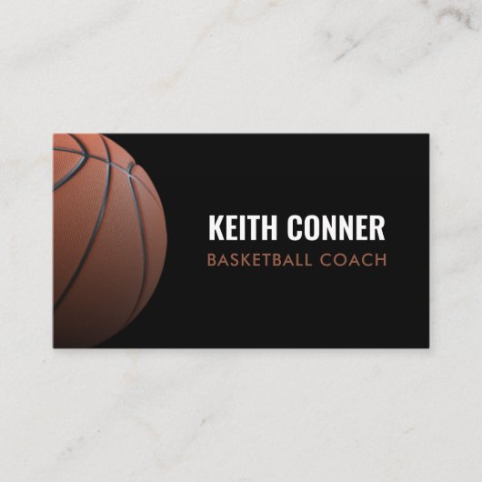 Professionele basketbalcoach visitekaartje (Voorkant)