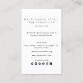 Professionele Bassonist en Bassoon Muziekleraar Visitekaartje (Achterkant)