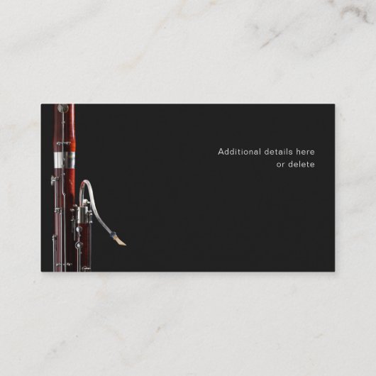 Professionele Bassoon Zwart&White Modern Visitekaartje (Achterkant)