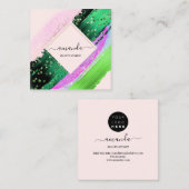 Professionele Beauty Makeup Logo Tropisch Paars Ro Vierkante Visitekaartje (Voorkant / Achterkant)
