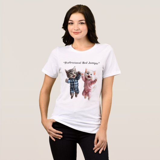Professionele Bed Springen T-Shirt voor Kattenlief (Voorkant volledig)